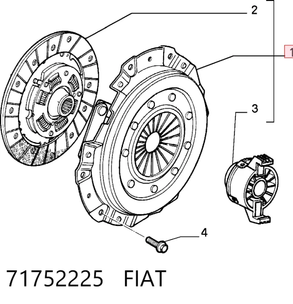 Zestaw sprzęgła (3 części) 71752225 Fiat/Alfa/Lancia