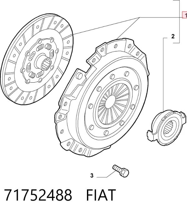 Zestaw sprzęgła (3 części) 71752488 Fiat/Alfa/Lancia