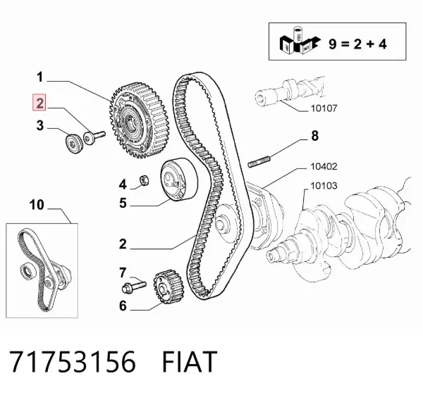 Pasek rozrządu 71753156 Fiat/Alfa/Lancia