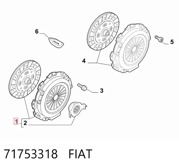 Zestaw sprzęgła (3 części) 71753318 Fiat/Alfa/Lancia