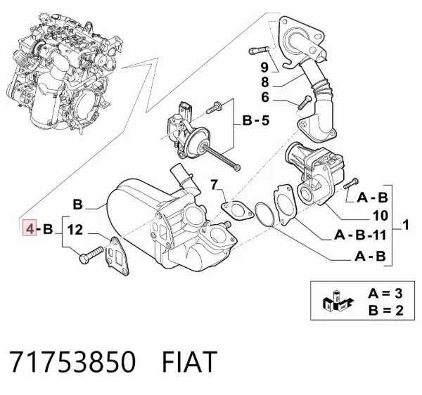 Uszczelka zaworu recyrkulacji EGR 71753850 Fiat/Alfa/Lancia