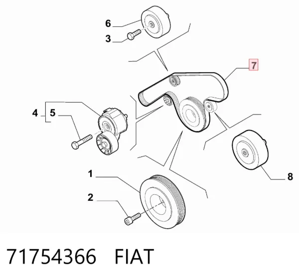 Pas napędowy mechanizmów 71754366 Fiat/Alfa/Lancia