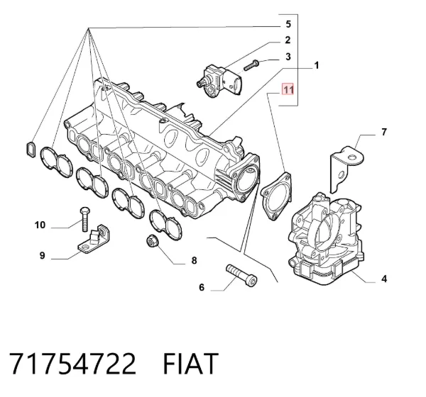 Uszczelka przepustnicy 71754722 Fiat/Alfa/Lancia