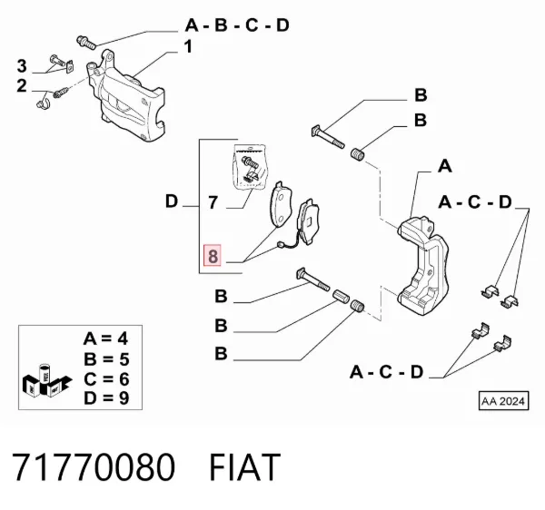 Klocki hamulcowe przednie tarczowe 71770080 Fiat/Alfa/Lancia