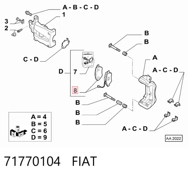 Klocki hamulcowe przednie tarczowe 71770104 Fiat/Alfa/Lancia