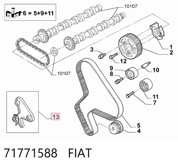 Pasek rozrządu, zestaw 71771588 Fiat/Alfa/Lancia