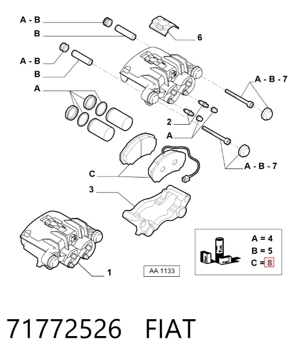 Klocki hamulcowe przednie tarczowe 71772526 Fiat/Alfa/Lancia