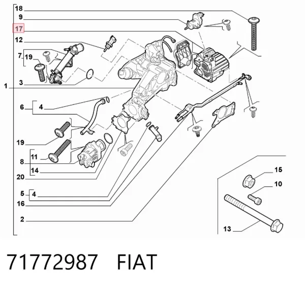 Chłodnica układu recyrkulacji spalin EGR 71772987 Fiat/Alfa/Lancia