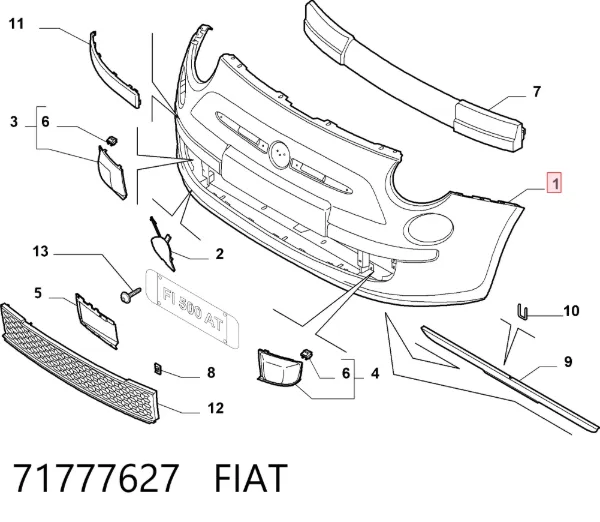 Zderzak przedni 71777627 Fiat/Alfa/Lancia
