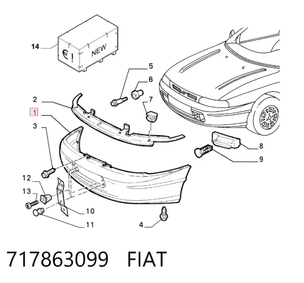 Zderzak przedni 717863099 Fiat/Alfa/Lancia