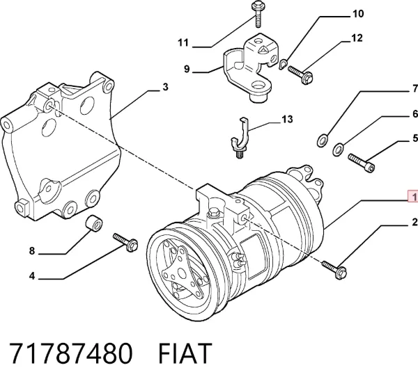 Sprężarka klimatyzacji 71787480 Fiat/Alfa/Lancia