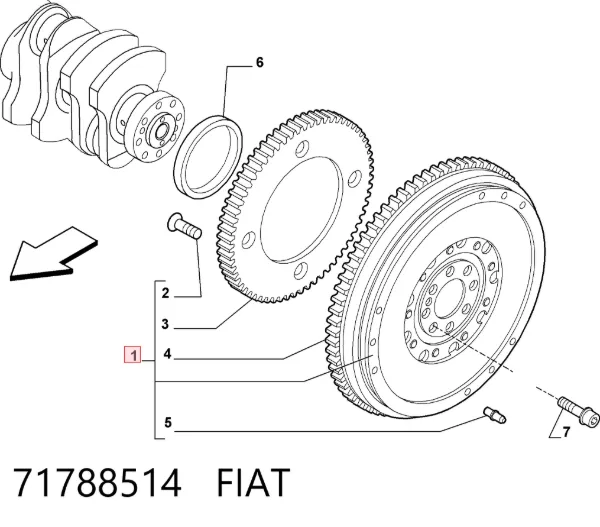 Koło zamachowe silnika 71788514 Fiat/Alfa/Lancia