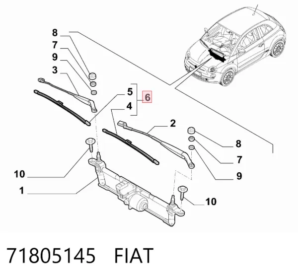 Pióro wycieraczki szyby przedniej, zestaw (2 szt.) 71805145 Fiat/Alfa/Lancia