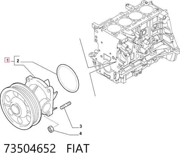 Pompa chłodząca wodna 73504652 Fiat/Alfa/Lancia