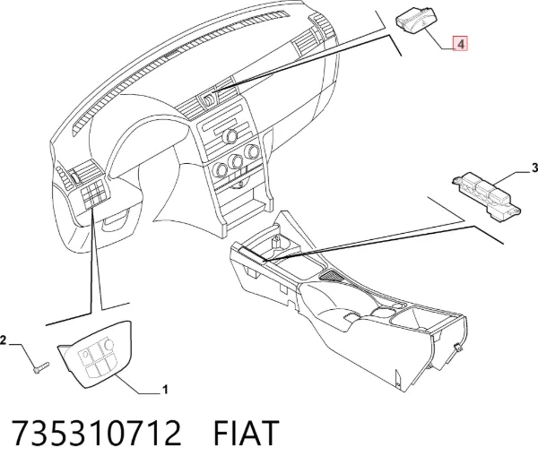 Przycisk włączania światła awaryjnego Fiat Stilo 192