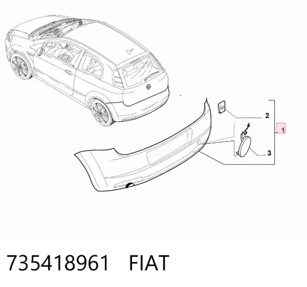 Zderzak tylny 735418961 Fiat/Alfa/Lancia