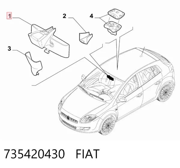 Lusterko wewnętrzne Fiat Linea 323