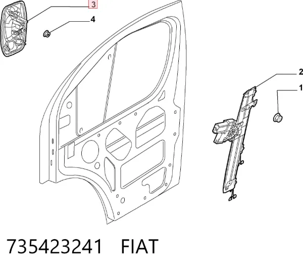 Klamka drzwi przednich zewnętrzna prawa 735423241 Fiat/Alfa/Lancia