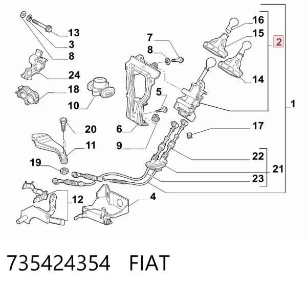 Mechanizm zmiany biegów (cięgno) 735424354 Fiat/Alfa/Lancia