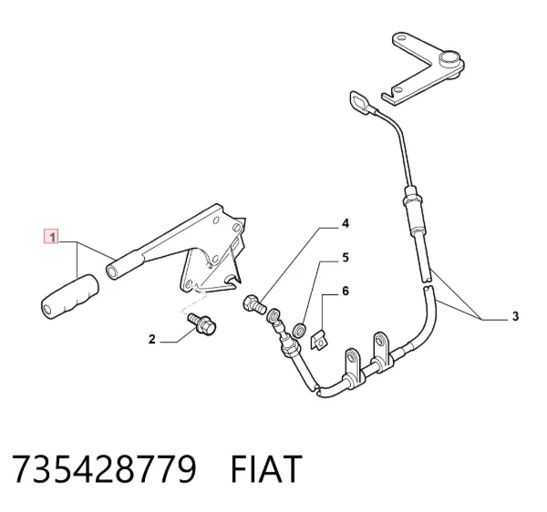 Dźwignia hamulca ręcznego 735428779 Fiat/Alfa/Lancia