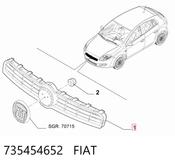 Atrapa chłodnicy Fiat Bravo II