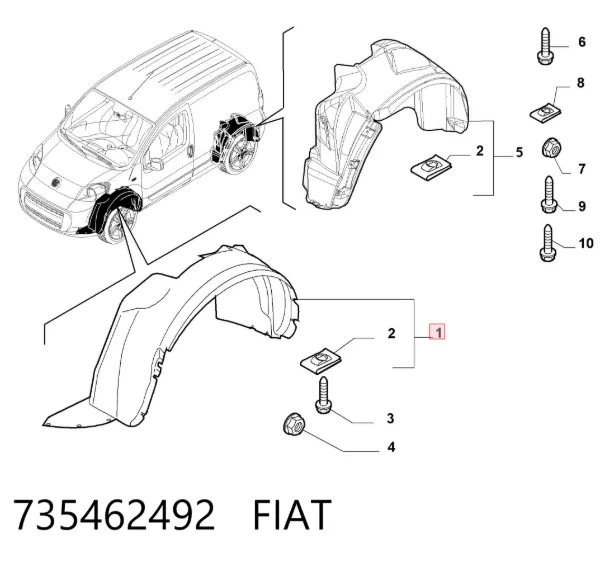 Nadkole błotnika przedniego lewe 735462492 Fiat/Alfa/Lancia