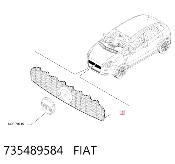 Atrapa chłodnicy 735489584 Fiat/Alfa/Lancia