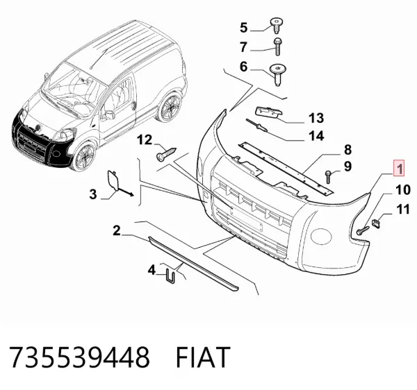 Zderzak przedni 735539448 Fiat/Alfa/Lancia