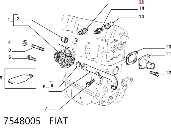 Czujnik temperatury płynu chłodzącego 7548005 Fiat/Alfa/Lancia