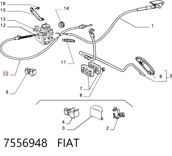 Linka gazu 7556948 Fiat/Alfa/Lancia