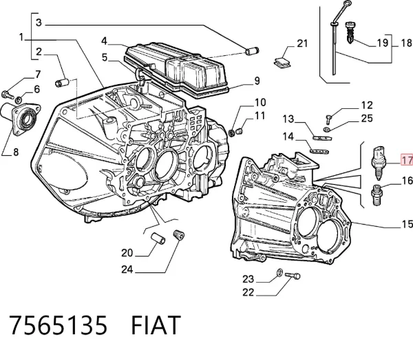 Czujnik włączania światła cofania 7565135 Fiat/Alfa/Lancia
