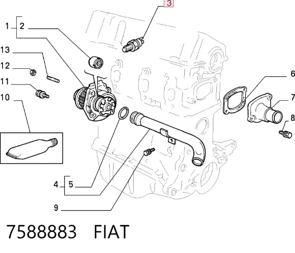 Czujnik temperatury płynu chłodzącego 7588883 Fiat/Alfa/Lancia