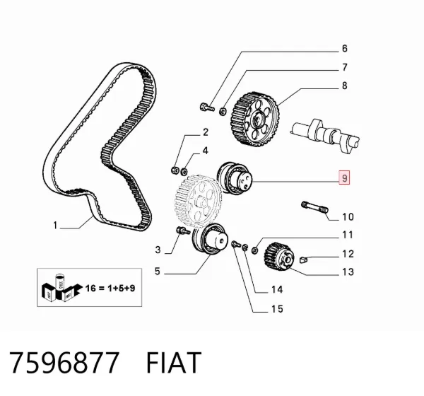 Rolka napinacza paska rozrządu 7596877 Fiat/Alfa/Lancia