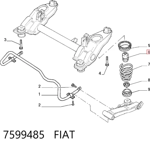 Odbój amortyzatora tylnego 7599485 Fiat/Alfa/Lancia