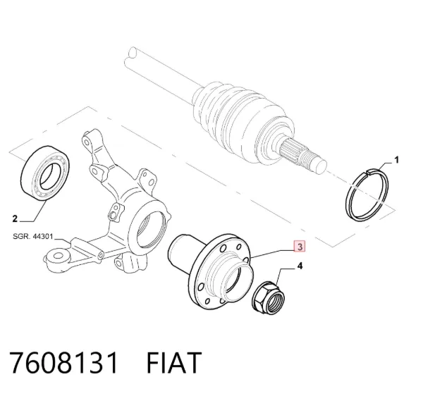 Piasta przednia 7608131 Fiat/Alfa/Lancia
