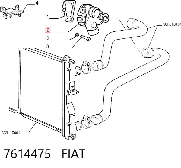 Obudowa termostatu 7614475 Fiat/Alfa/Lancia