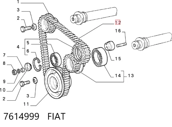 Pasek wału wyrównoważającego 7614999 Fiat/Alfa/Lancia