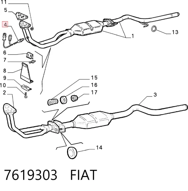 Sonda lambda, czujnik tlenu 7619303 Fiat/Alfa/Lancia
