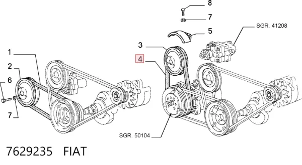 Pas napędowy mechanizmów 7629235 Fiat/Alfa/Lancia