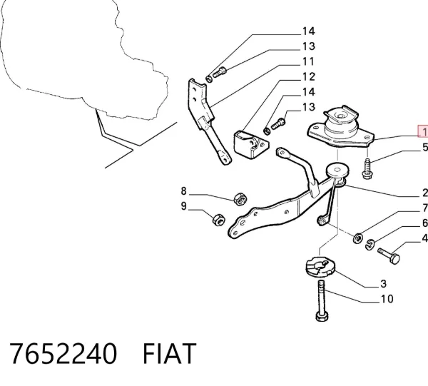 Poduszka (podpora) silnika tylna 7652240 Fiat/Alfa/Lancia