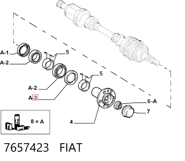 Uszczelniacz piasty przedniej 7657423 Fiat/Alfa/Lancia
