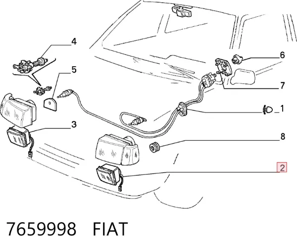 Lampa przeciwmgielna lewa 7659998 Fiat/Alfa/Lancia