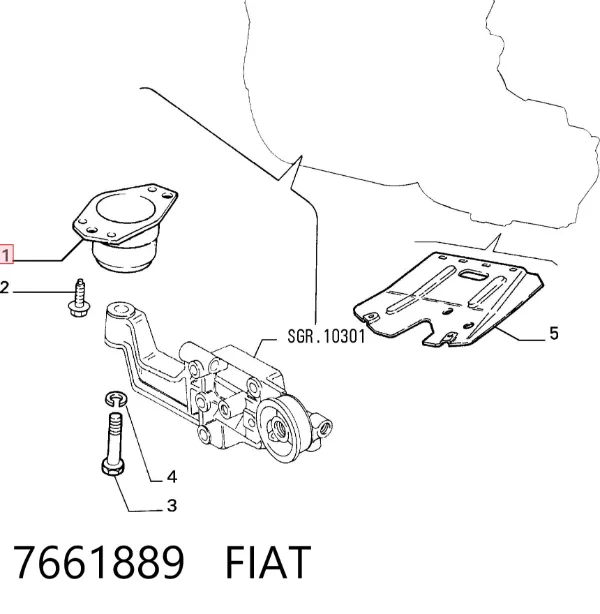 Poduszka (podpora) silnika prawa 7661889 Fiat/Alfa/Lancia