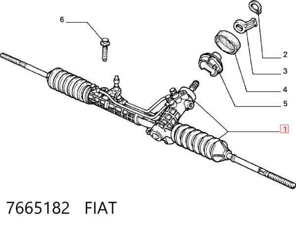 Listwa kierownicza (maglownica) 7665182 Fiat/Alfa/Lancia