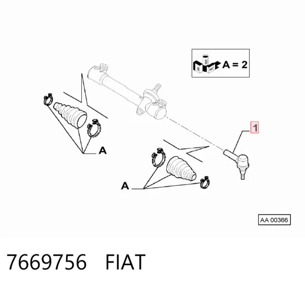 Końcówka drążka kierowniczego zewnętrzna 7669756 Fiat/Alfa/Lancia