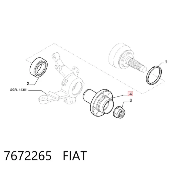 Piasta przednia 7672265 Fiat/Alfa/Lancia
