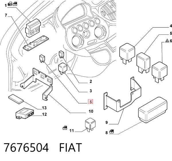 Przekaźnik wentylatora 7676504 Fiat/Alfa/Lancia