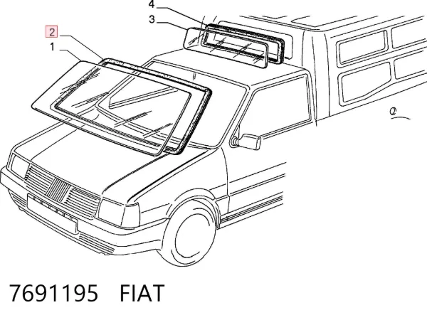 Uszczelka szyby przedniej 7691195 Fiat/Alfa/Lancia