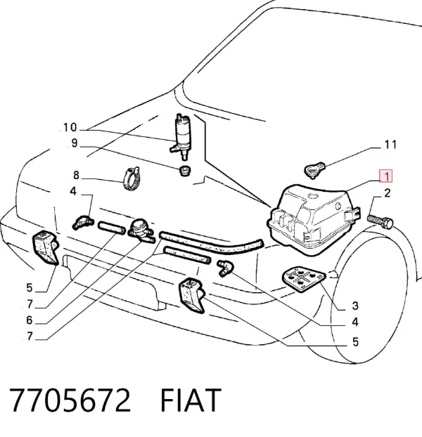 Zbiorniczek spryskiwacza szyb Fiat Fiorino 146 Uno