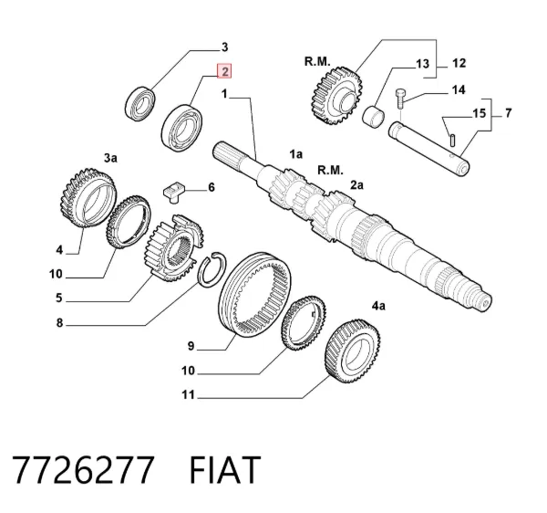 Łożysko wału sprzęgłowego skrzyni biegów 7726277 Fiat/Alfa/Lancia